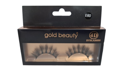 Gold Beauty 4D Takma Kirpik E60 Kolay Uygulanabilir İpek Takma Kirpik