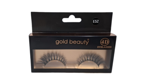 Gold Beauty 4D Takma Kirpik E52 Kolay Uygulanabilir İpek Takma Kirpik