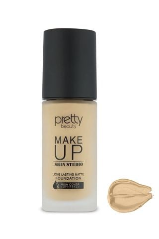 Pretty Beauty Make Up Skin Studio Matte Fondöten Yüksek Kapatıcı Etkili No: 1