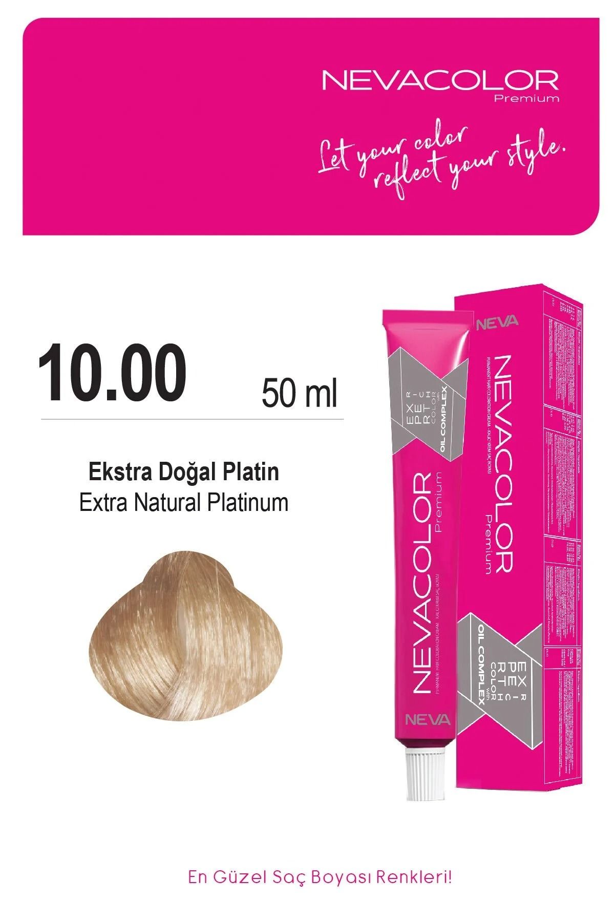 Neva Color Tüp Saç Boyası 10.00 Ekstra Doğal Platin 50 ml