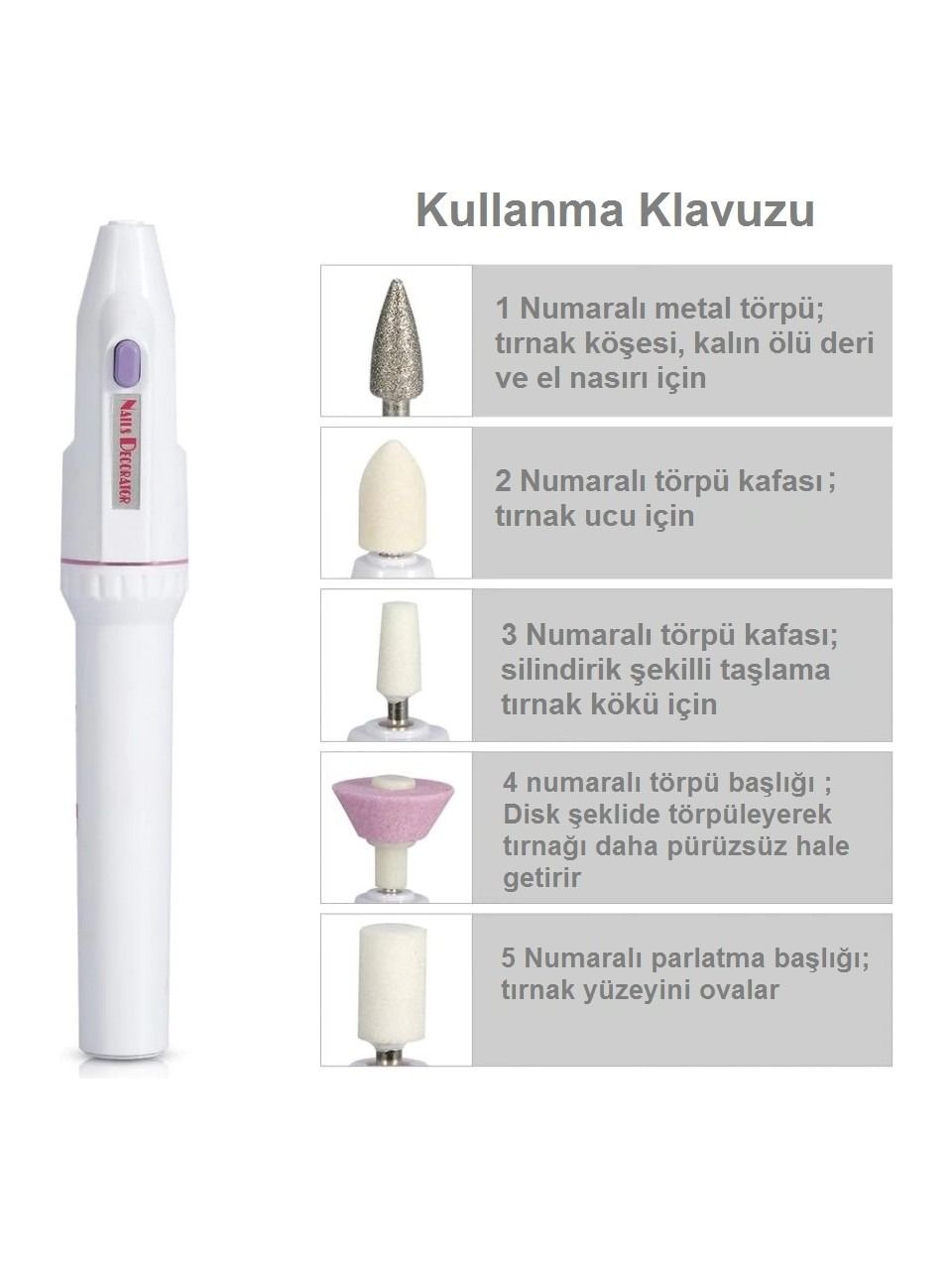 Dempower Elektrikli Manikür Pedikür Tırnak Törpü Aleti DP-83