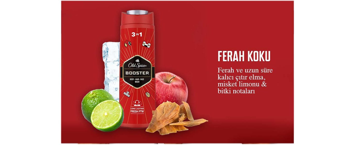 Old Spice Booster Erkekler İçin Duş Jeli ve Şampuan 400 ml