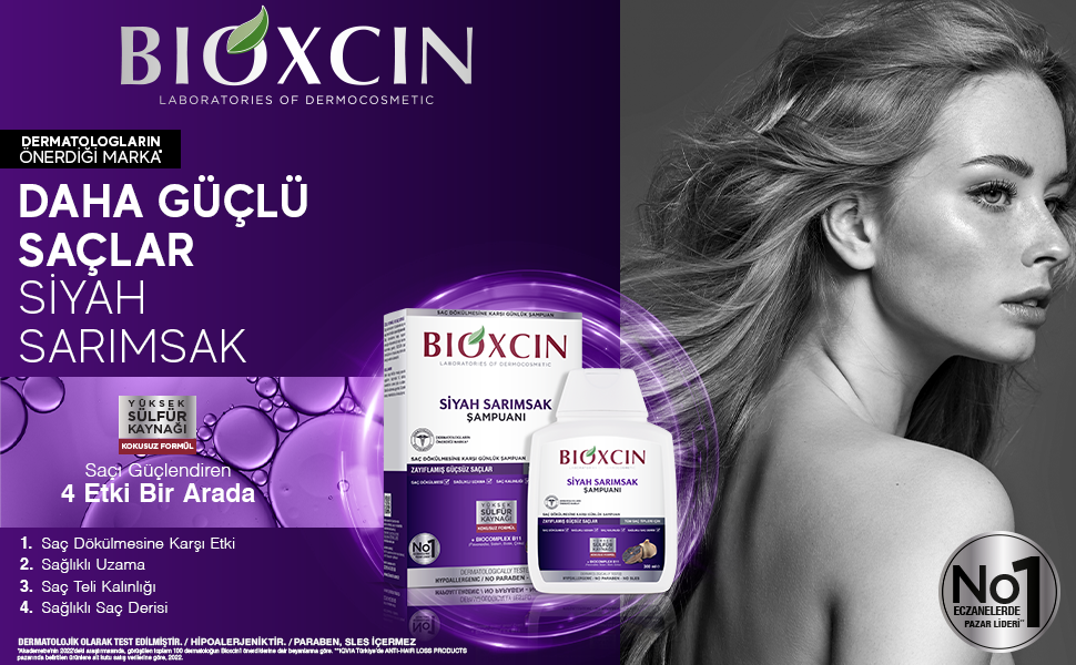 Bioxcin Saç Dökülmesine Karşı Siyah Sarımsak Şampuanı