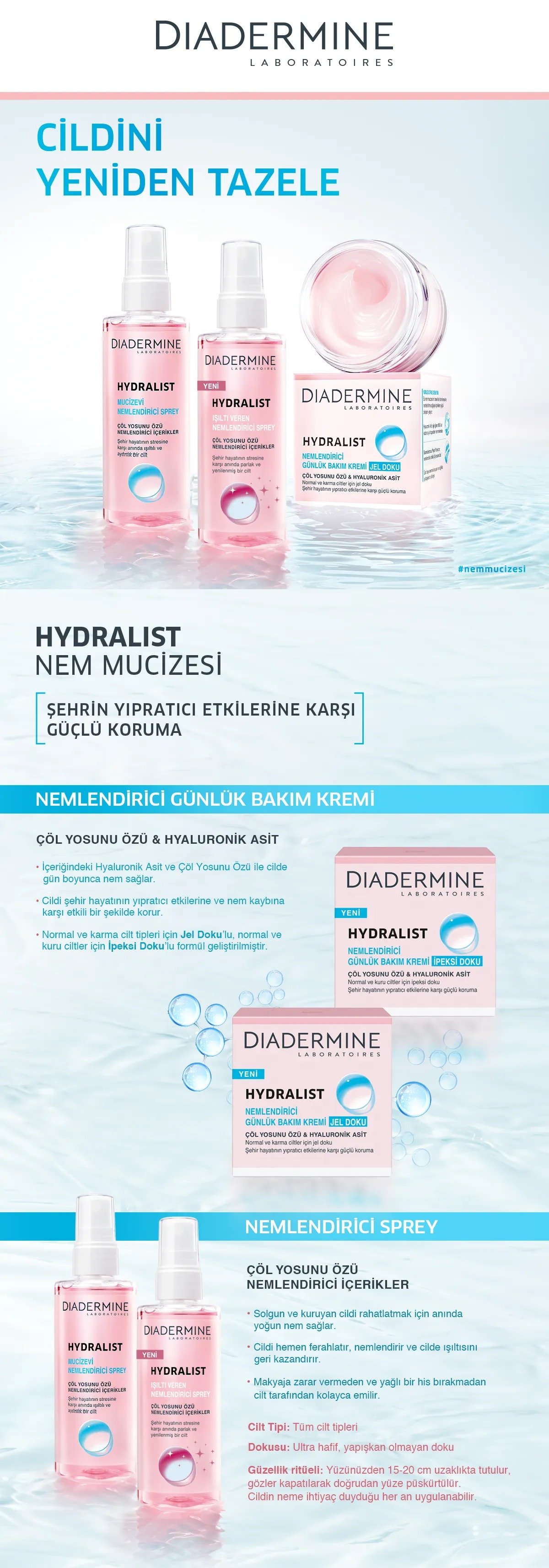 Diadermine Hydralist Glow Işıltı Veren Nemlendirici Sprey 100 Ml