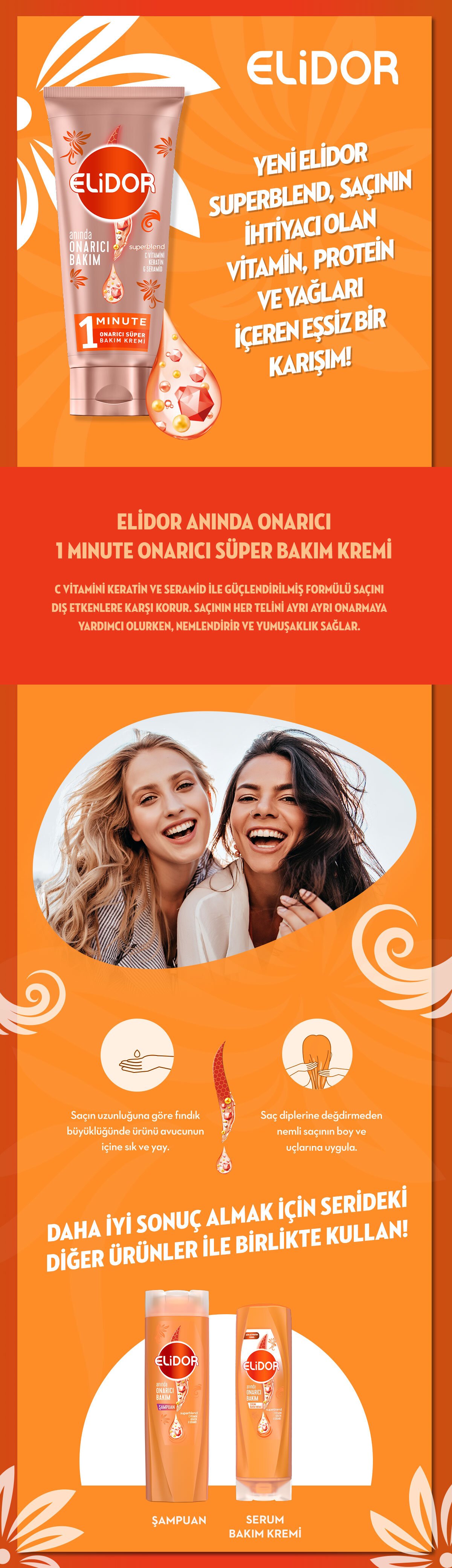 Elidor 1 Minute Anında Onarıcı Bakım Süper Bakım Kremi