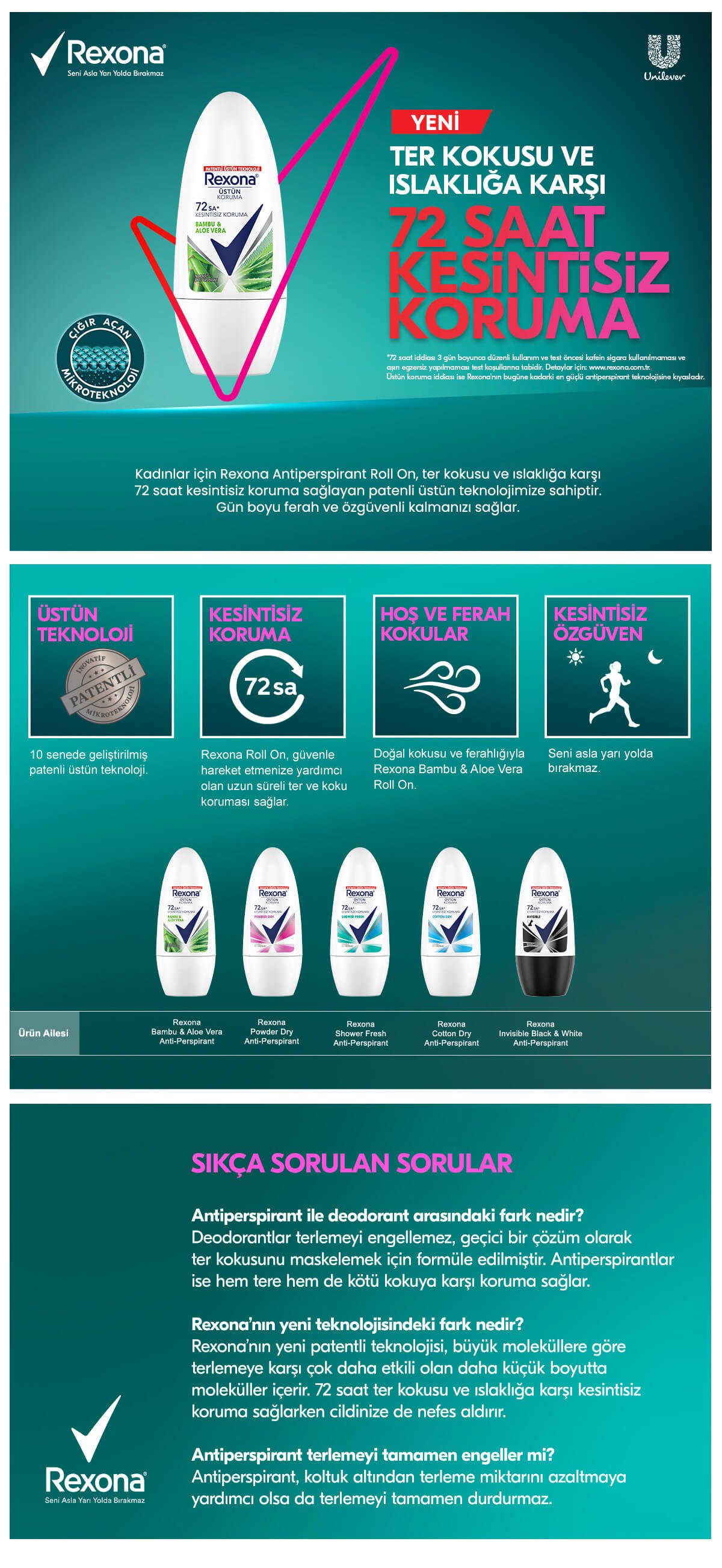 REXONA Bamboo & Aloe Vera Kadın Roll-On 50ml