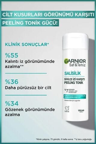 Garnier Saf & Temiz Salisilik Sivilce İzi Karşıtı Gözenek Sıkılaştırıcı Peeling Tonik 120 ml