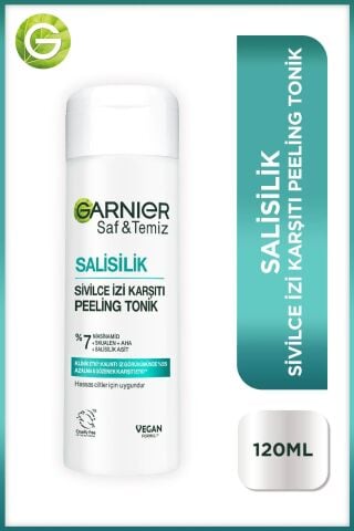 Garnier Saf & Temiz Salisilik Sivilce İzi Karşıtı Gözenek Sıkılaştırıcı Peeling Tonik 120 ml