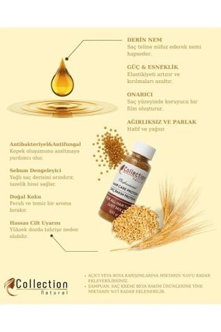 Collection naturel Saç Bakım Proteini Dökülmelere / Yıpranmalara Karşı Profesyonel Saç Bakımı 100gr.