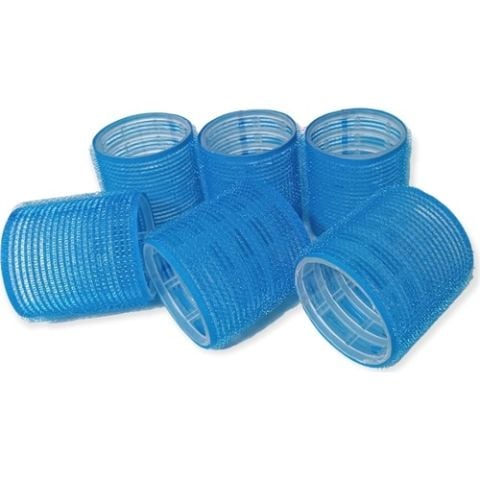 Merrys Solingen Mega Boy Bigudi 6'lı Cırtlı Yapışkanlı Mavi Bigudi IS-815