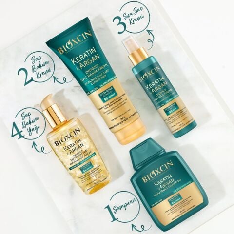 Bioxcin Keratin Ve Argan Onarıcı Şampuan 300 Ml 2 Li Avantaj Paket
