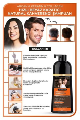 Morfose Hızlı Beyaz Kapatıcı Naturel Kahverengi Şampuan 420 ml