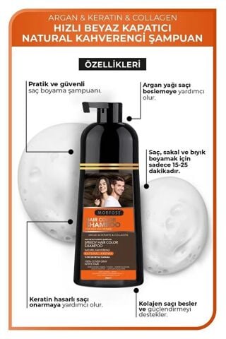 Morfose Hızlı Beyaz Kapatıcı Naturel Kahverengi Şampuan 420 ml