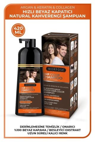 Morfose Hızlı Beyaz Kapatıcı Naturel Kahverengi Şampuan 420 ml