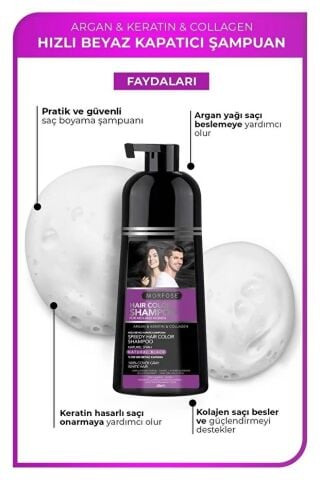 Morfose Hızlı Beyaz ve Gri Kapatıcı Şampuan 420 ml Doğal Siyah