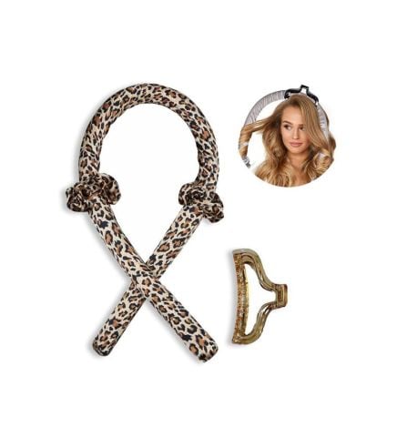 Müjgan Saç Bigudi Seti Saten Saç Sosisi Leopar Desenli