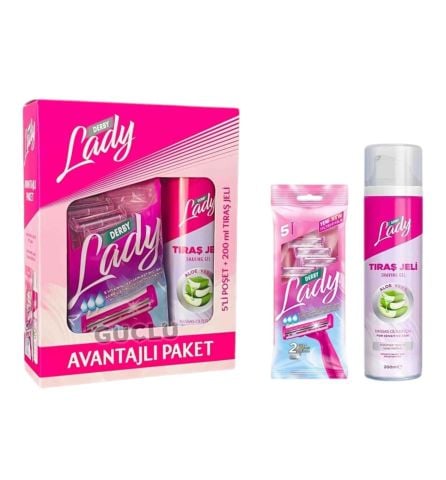 Derby Lady 5'liTıraş Bıçağı + Derby Lady Tıraş Jeli Aloe Vera 200Ml