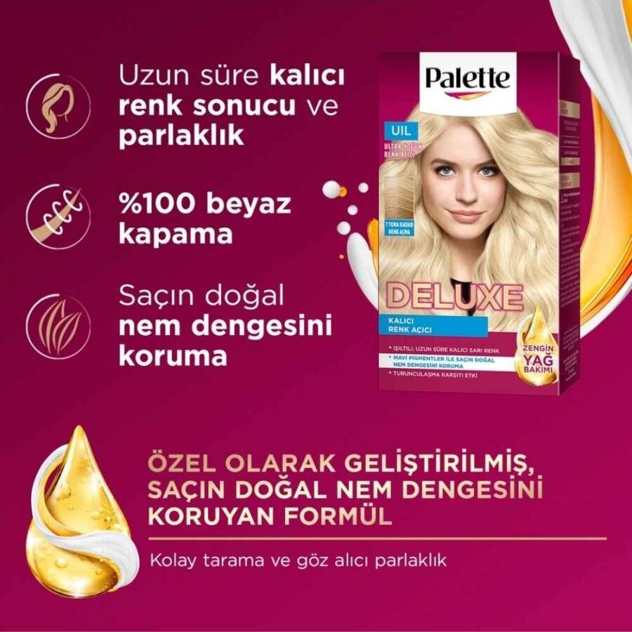 Palette Deluxe Uıl Ultra Yoğun Renk Açıcı Saç Boyası 50ml