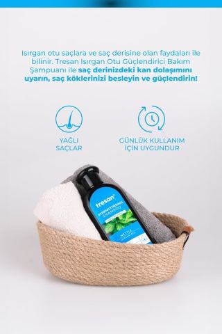Tresan Isırgan Otu Dökülme Karşıtı Yağlı Saçlar için Şampuan 300Ml