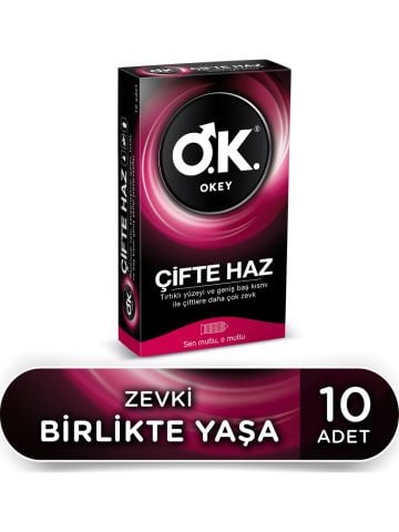 Okey Çifte Haz Prezervatif 10 adet