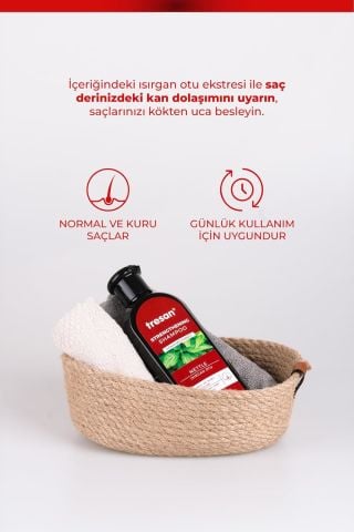 Tresan Dökülme Karşıtı Isırgan Otu Normal & Kuru Saçlar için Şampuan 300ml