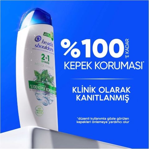 Head & Shoulders Mentol Ferahlığı 2'si 1 Arada Kepek Karşıtı Şampuan 625ML