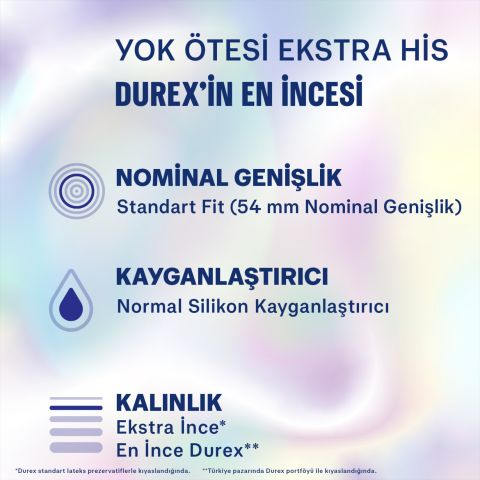 Durex Yok Ötesi Ekstra His Prezervatif 10 Adet