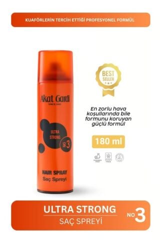 Akat Gardi Saç Spreyi Ultra Strong No:3 Turuncu 180 ml