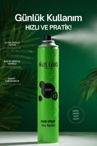 Akat Gardi Saç Spreyi Strong 400Ml Yeşil No:1