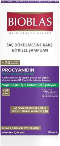 Bioblas Procyanidin Saç Dökülmesi Karşıtı ve Yağlanmaya Karşı Şampuan 360ml