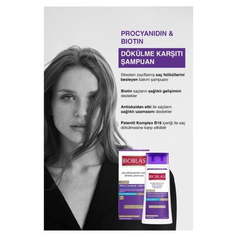 Bioblas Procyanidin + Biotin Anti-Stress Saç Dökülmesine Karşı Şampuan 360ml