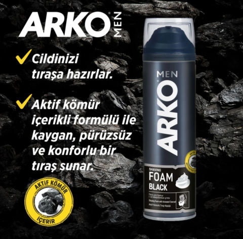 Arko Men Foam Black Traş Köpüğü 200ml