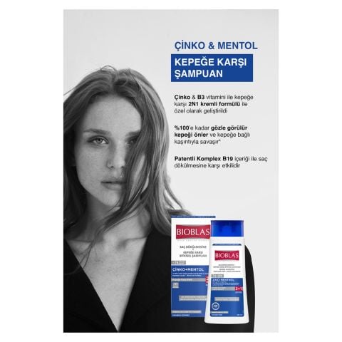 Bioblas Çinko + Mentol Saç Dökülmesi ve Kepeğe Karşı Şampuan 360 ml