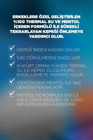 Bioblas Thermal Expert Men Kepek & Saç Dökülmesine Karşı Şampuan 360 ML