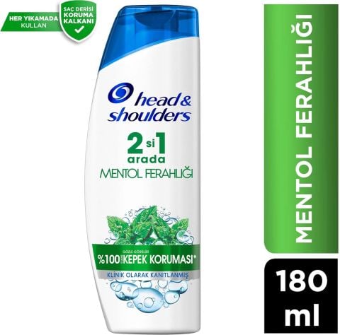 Head&Shoulders Mentol Ferahlığı 2'si 1 Arada Şampuan 180 ml Seyehat Boy