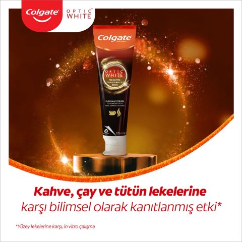 Colgate Optic White Sigara, Kahve ve Tütün Kullanıcıları İçin Diş Macunu 125 Ml