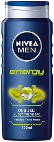 Nivea Men Energy Duş Jeli 500 ml 3’ü 1 Arada Vücut, Saç ve Yüz