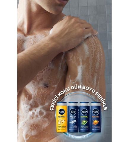 Nivea Men Sports Duş Jeli 500 ml 3’ü 1 Arada Vücut, Saç ve Yüz