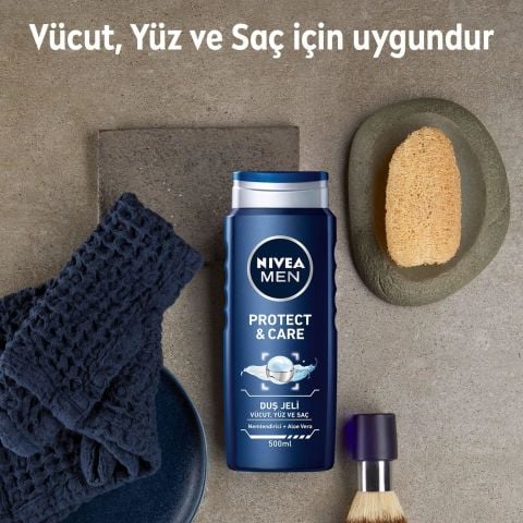 Nivea Men Protect&Care Duş Jeli 500 ml 3’ü 1 Arada Vücut, Saç ve Yüz