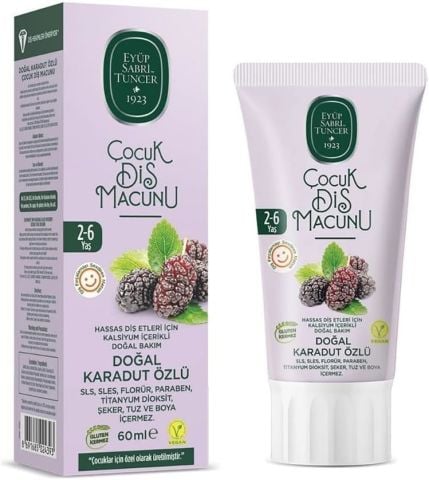 Eyüp Sabri Tuncer Doğal Karadut Özlü 2-6 Yaş Diş Macunu 60 ml