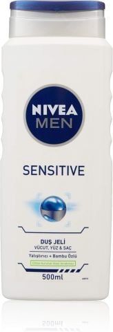 Nivea Men Sensitive Duş Jeli 500 ml 3’ü 1 Arada Vücut, Saç ve Yüz