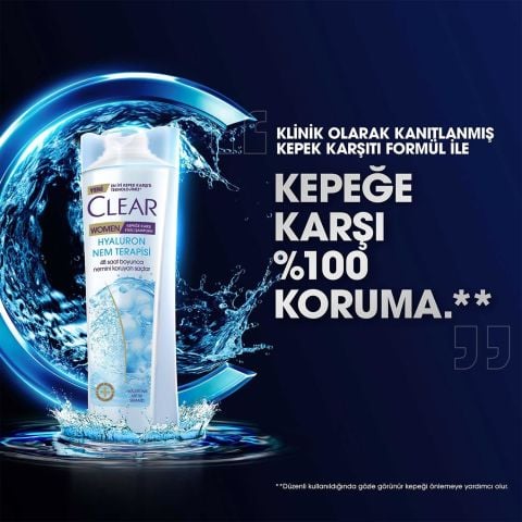 Clear Women Hyaluron Nem Terapisi Kepeğe Karşı Etkili Saç Bakım Şampuanı 350 ml