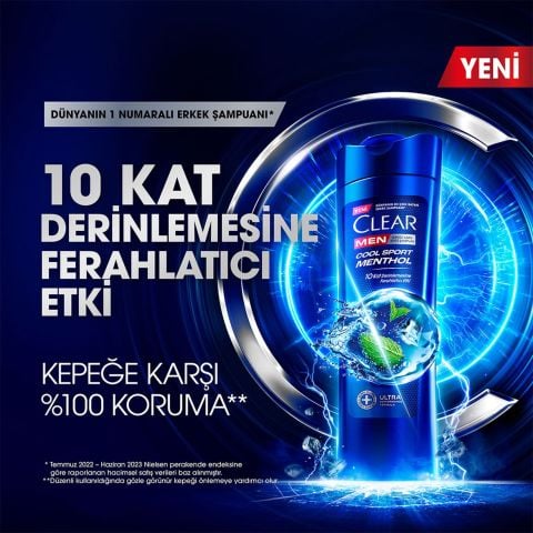 Clear Men Cool Sport Menthol Kepeğe Karşı Etkili Şampuan 350 ml