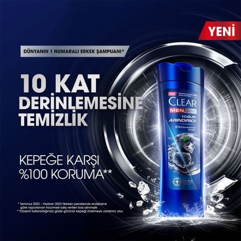 Clear Men Kömür Özlü Yoğun Arındırıcı Kepeğe Karşı Etkili Şampuan 350 ml
