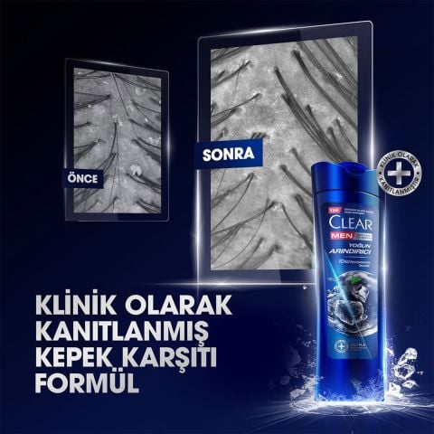 Clear Men Kömür Özlü Yoğun Arındırıcı Kepeğe Karşı Etkili Şampuan 350 ml