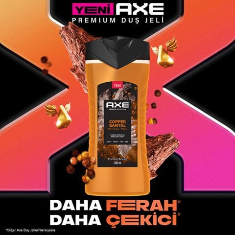 Axe Premium Collection Copper Santal Duş Jeli 3 in 1 Vücut Saç Yüz 300 Ml