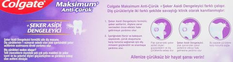 Colgate Şeker Asidi Dengeleyici Maksimum Anti Çürük Diş Macunu 75 ml