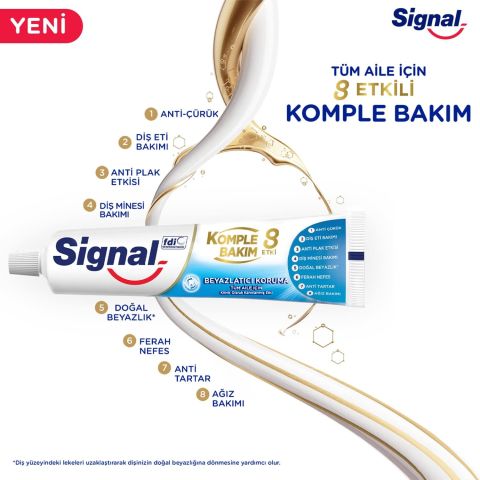 Signal Komple Bakım 8 Etki Beyazlatıcı Koruma Diş Macunu 75 Ml