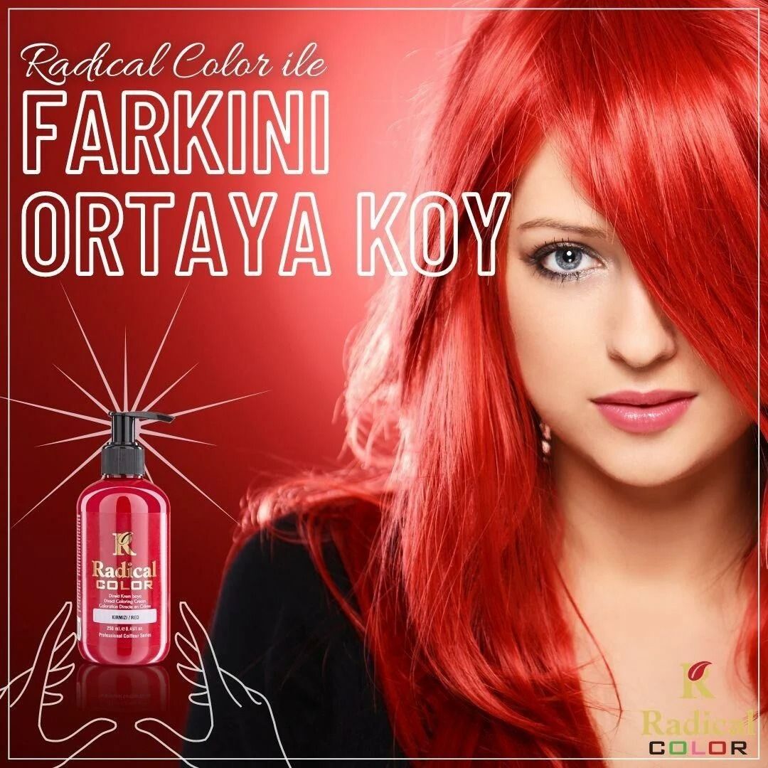 Radical Color Kırmızı Su Bazlı Saç Boyası 250ML