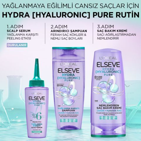Loreal Paris Elseve Hydra Hyaluronic Pure Salisilik Yağlanma Karşıtı Şampuan 300 ml